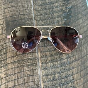 Juicy Couture Womens Aviator Sunglasses Gold Pink Metal Brown Gradient Lens